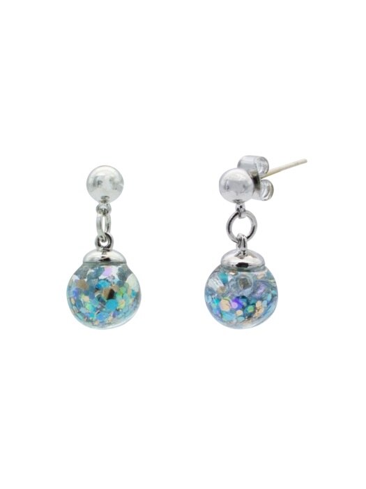 Luvin `drop` Snowball Earrings