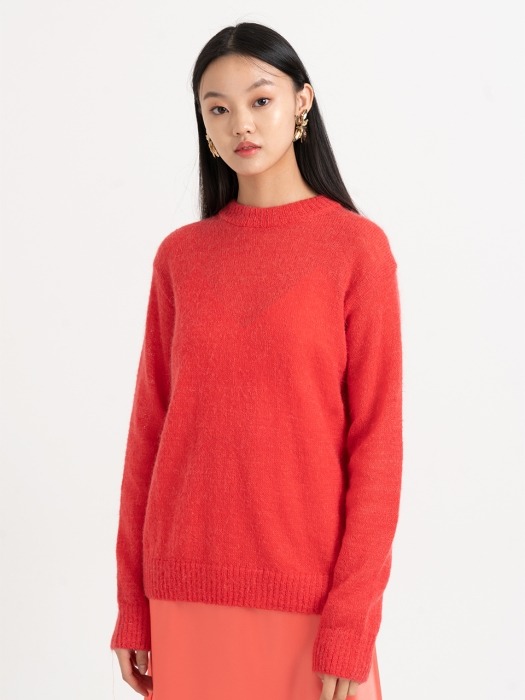 MOHAIR KNIT . ORANGE RED