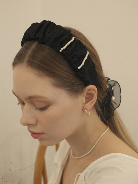 LV017 Pearl shirring Headband