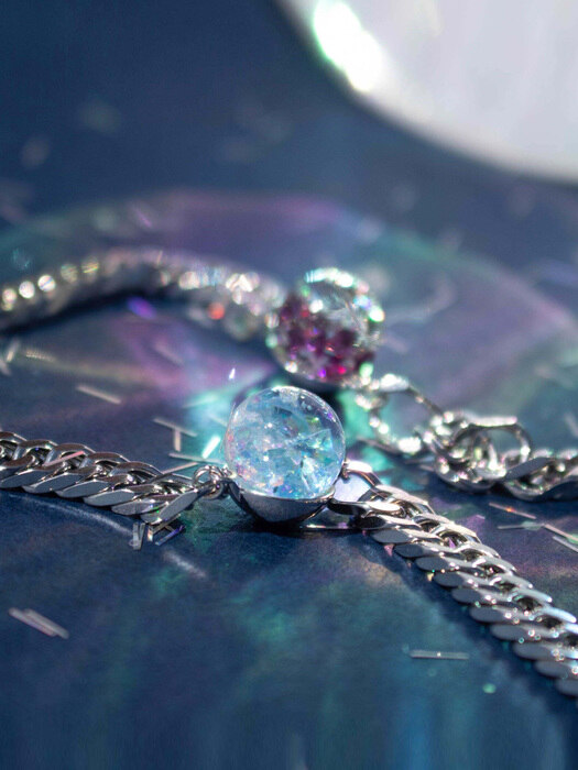 [유기견 후원/기부] Birth Crystal in the Snowball Couple Bracelet