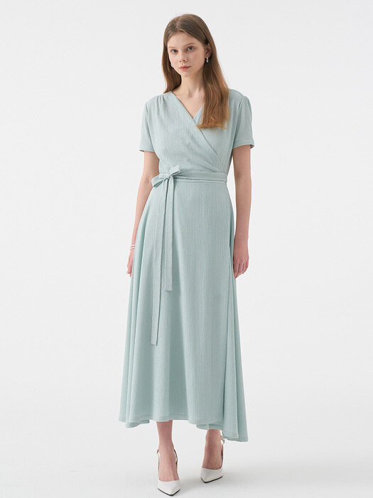 VIVIANA Short Sleeve Wrap Dress_Mint