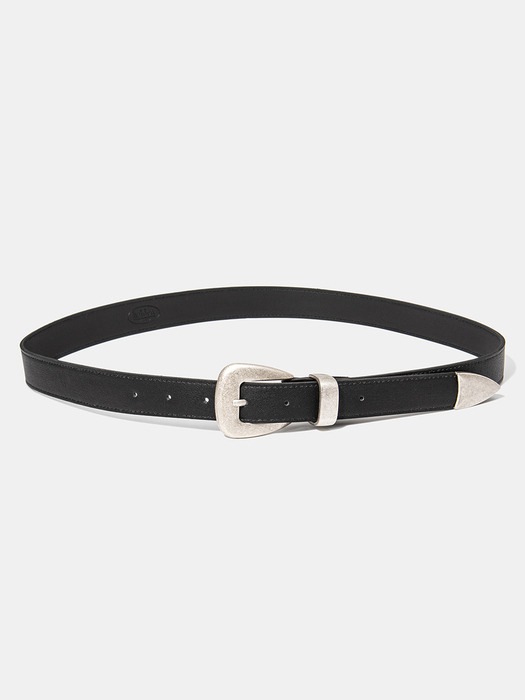 (M) western fake leather belt (T004_black)