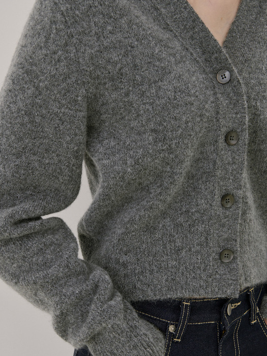 MOHAIR V-NECK CARDIGAN_2COLORS