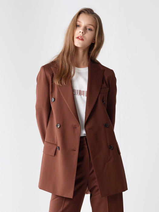 DOUBLE SET-UP JACKET BROWN