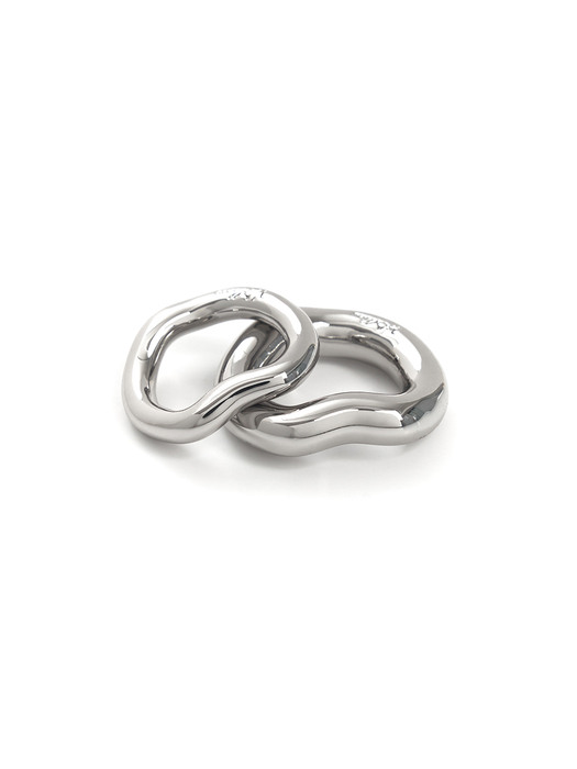Wave Link Ring Set_Silver