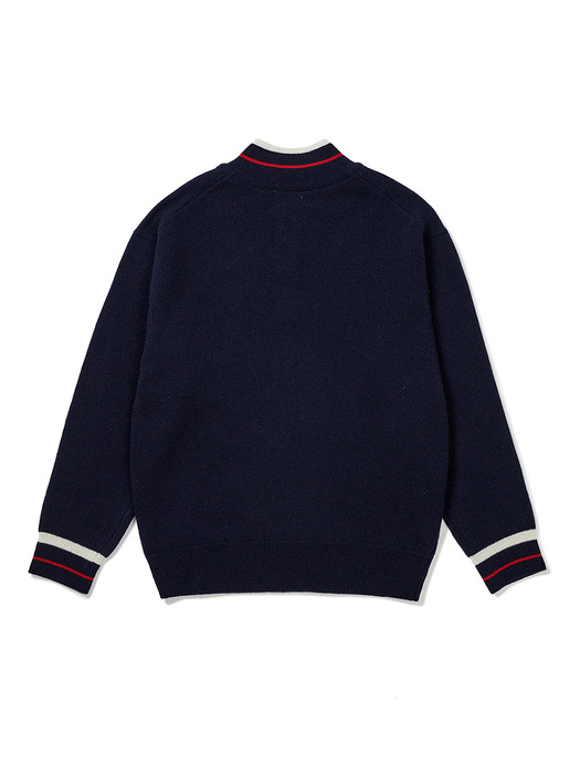 Snap Button Sweater (Navy)