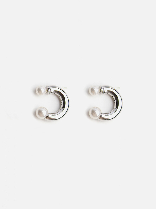Daily two way silver pearl ring earring 데일리 투웨이 실버 진주 링귀걸이