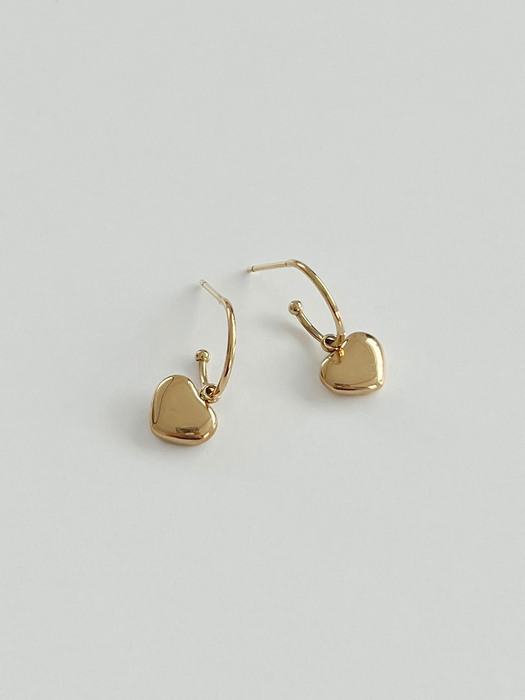 mini heart ring earrings (2colors)