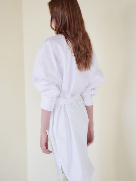 OVER-FIT DOLMAN SHIRT DRESS [WHITE]