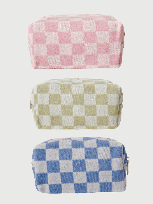 Checker Board  Terry Pouch (3colors)(S,L)