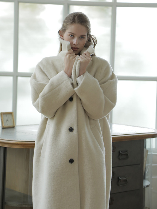 Dani Wool Fur Coat (Polar Bear Ivory)