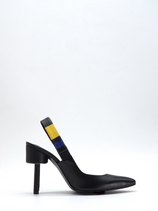 100 HIGH HEEL SLING BACK IN THREE PRIMARY COLORS AND BLACK LEATHER 