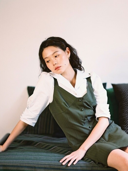 PUFF ROLLDED-UP SHIRTS BLOUSE_STRIPE
