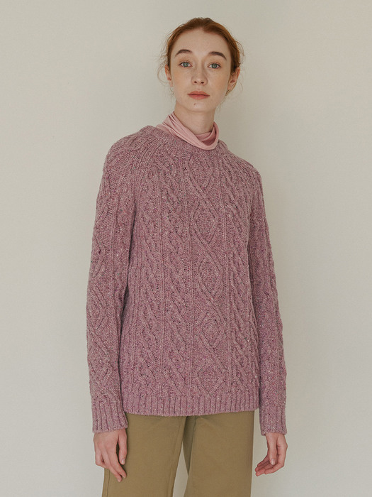 Cable Pullover (Dusty Pink)