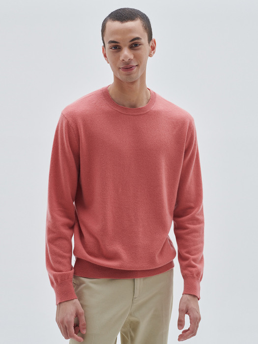 [M23MPU049]A Logo basic round pullover(Red been)