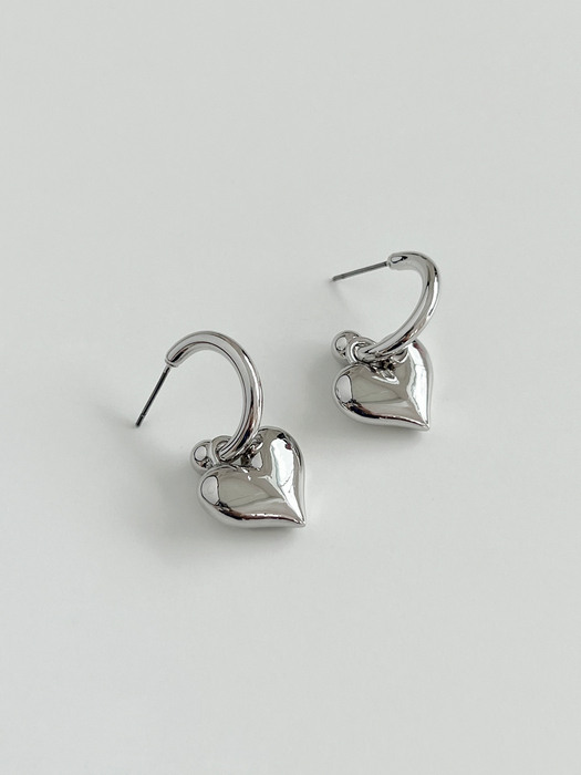 volume heart ring earrings (2colors)