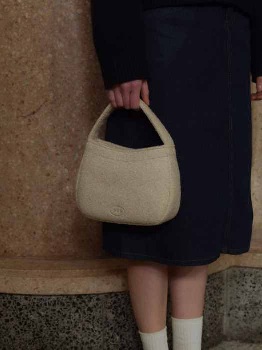 Curly tote bag Boucle Beige