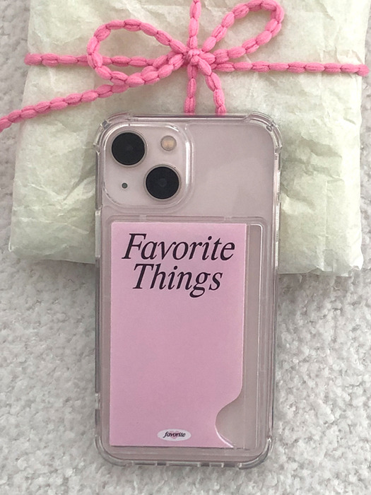 카드수납 젤리케이스 - favorite things(pink)