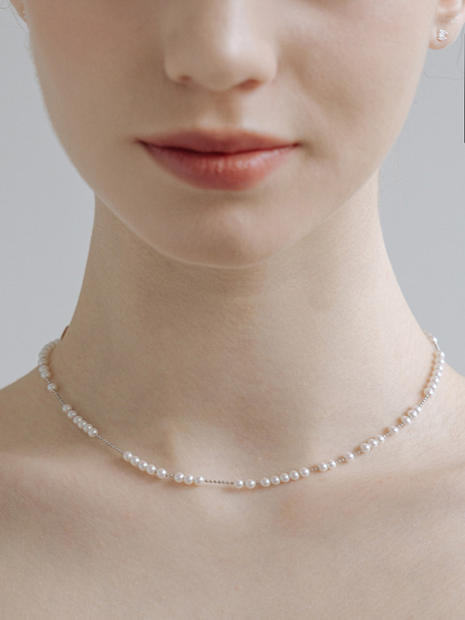 HTY014 Glossy mini pearl necklace