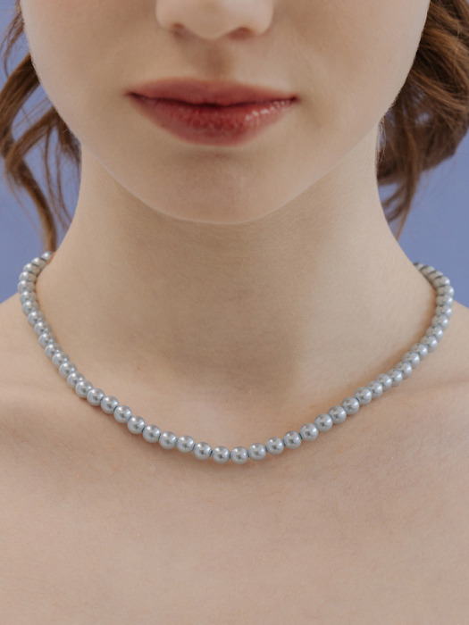 [Silver925] HTY031 Sky blue pearl necklace