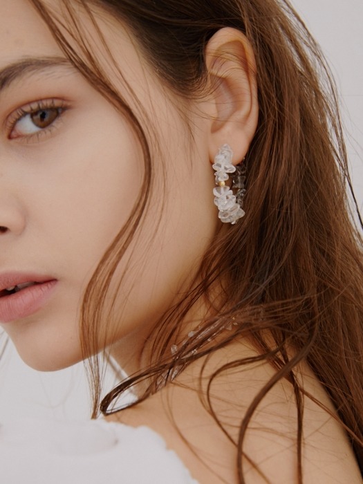 Crystal & Gold Ball Ring Earrings
