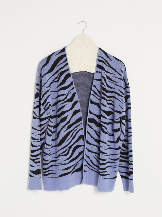Tiger-pattern Cardigan [L.purple]