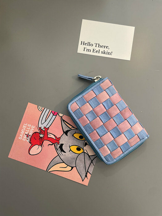 Checker board card wallet Cotton candy (체커보드카드지갑 코튼캔디)