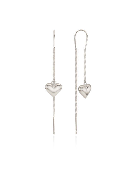 [silver925]Plump heart drop earring