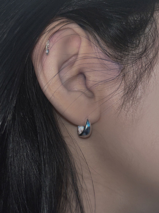 [92.5 silver]shiny sector onetouch earrings