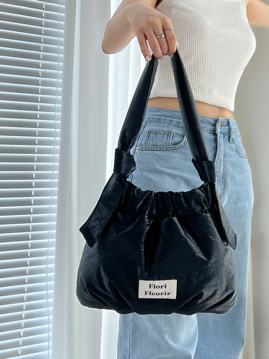 Lottie tote shoulder bag _Shine Black
