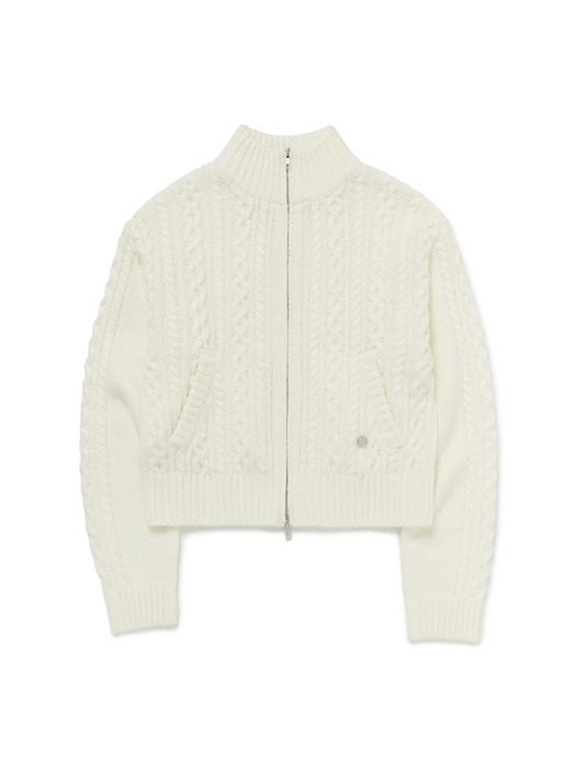 TWISTED KNIT ZIP-UP [IVORY]