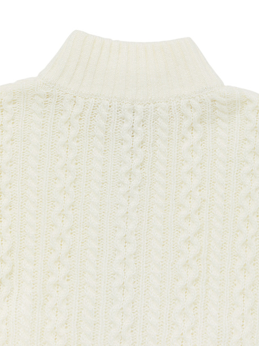 TWISTED KNIT ZIP-UP [IVORY]