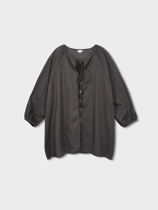volume long blouse (khaki grey)