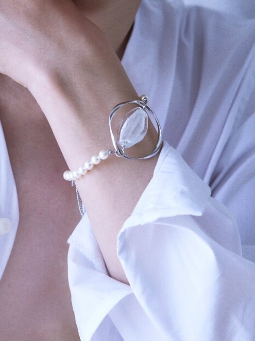 Twist silver glass Bracelet