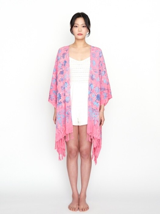 Fringe Robe - Balibloom / Pink