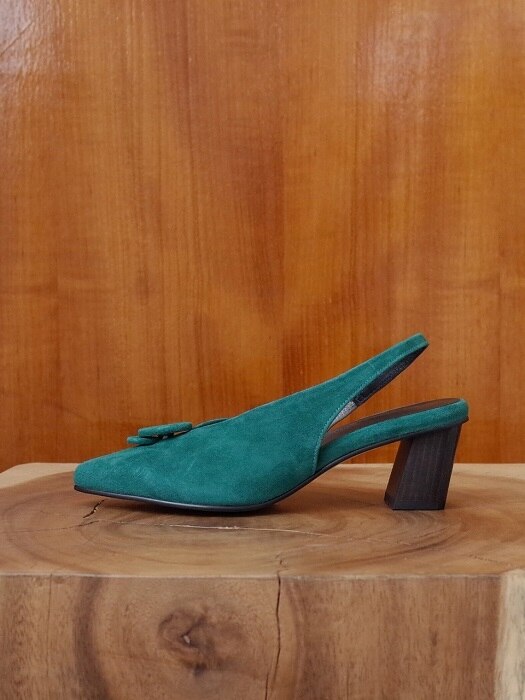 Double button sling back Green
