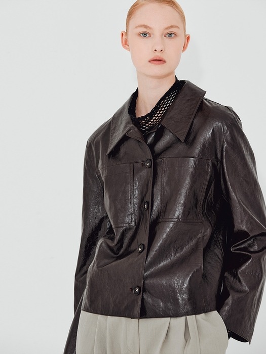artificial leather casual jacket VWJKLI0100