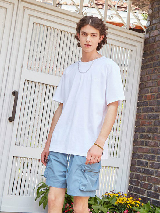 silket embroidered ½ T-shirts_white