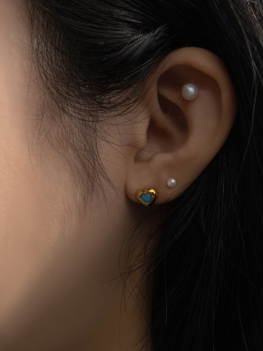 [92.5 silver]heart turquoise earrings