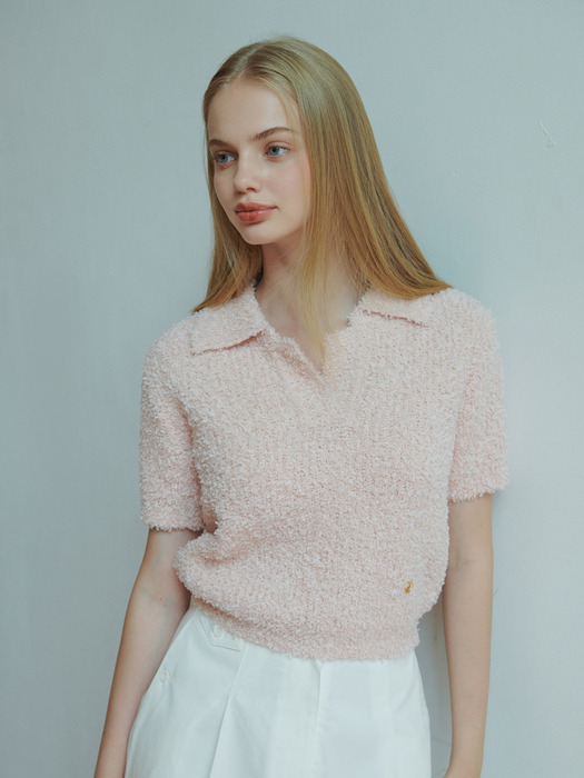 Pear open collar knit (pink)