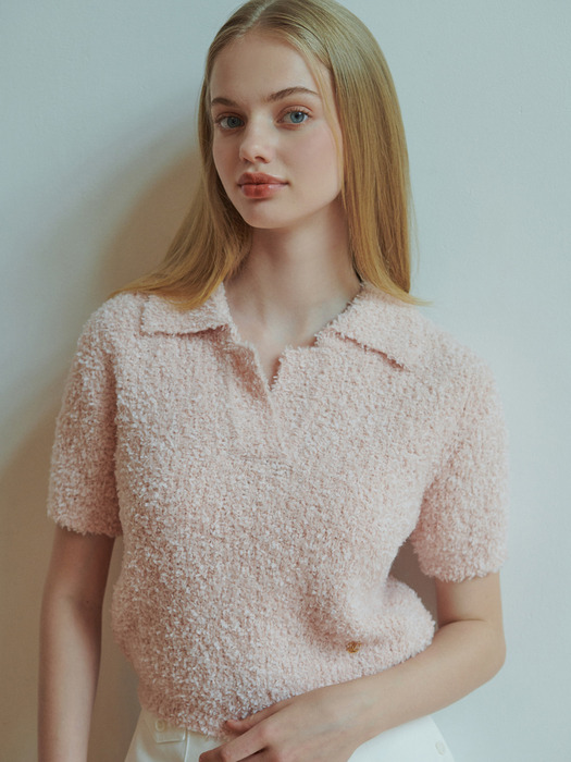 Pear open collar knit (pink)