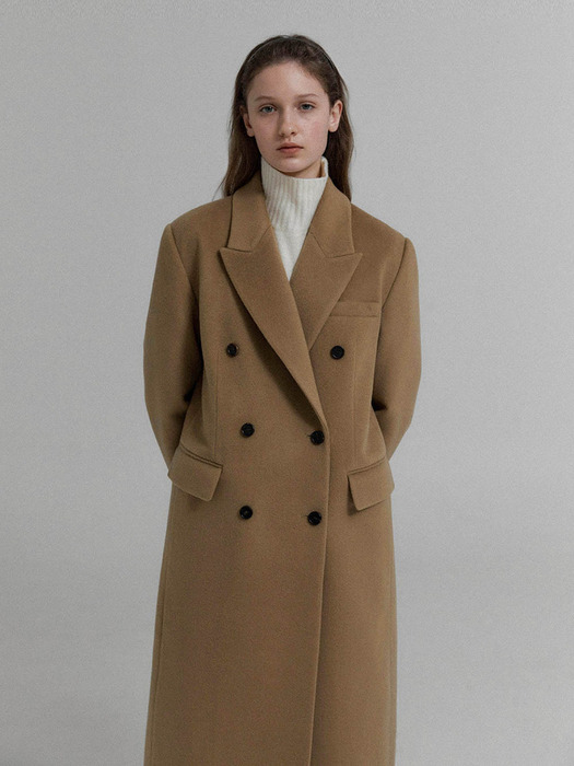 Royal cashmere double coat (Camel)