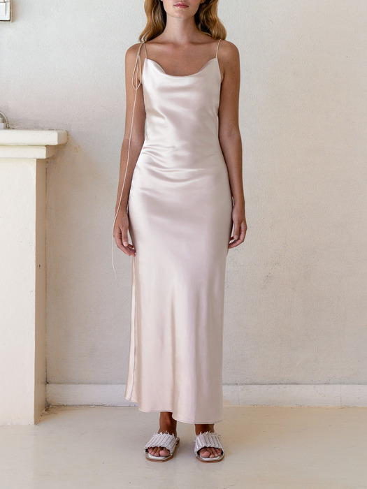 Kristen Gold Satin Slip Dress