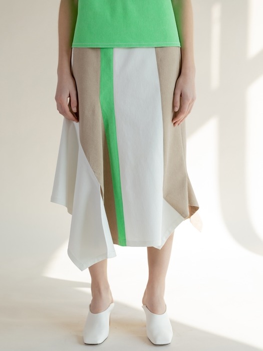 Color Matched Asymmetric Skirt (TESSK15)