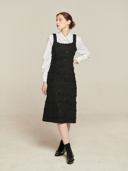 [단독]Amelia Bustier Tweed Dress_Black