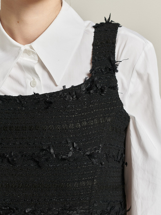 [단독]Amelia Bustier Tweed Dress_Black