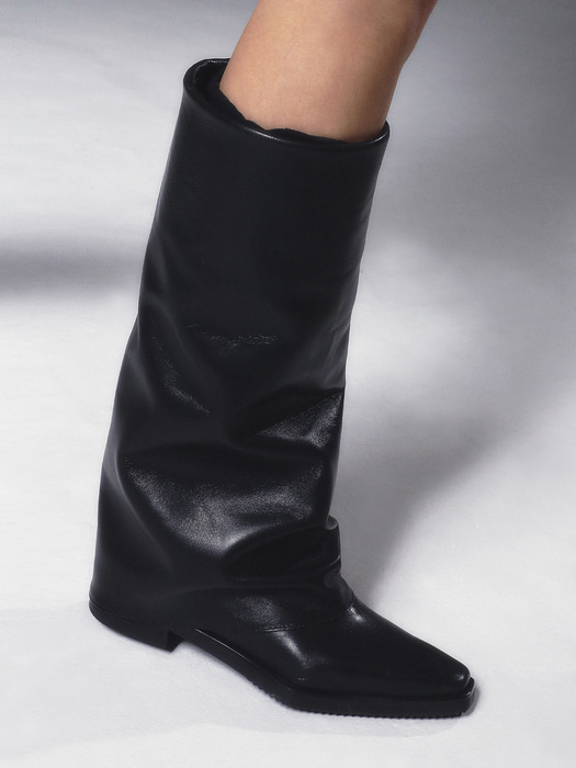 Leather Leg Warmer long boots black