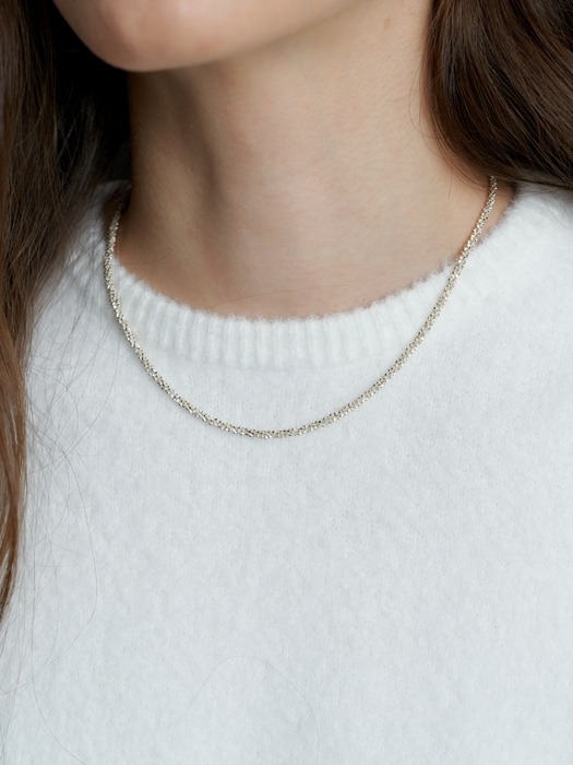 [Silver] Bold Twist Chain Necklace (L233MNK070)