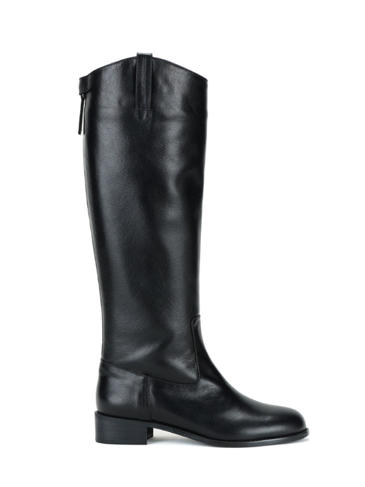 LEATHER RIDING BOOTS (BLACK)