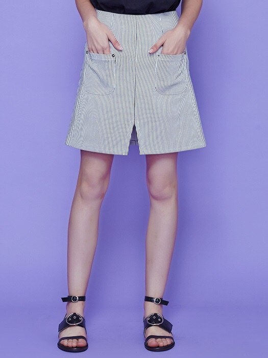 pocket stripe skirt